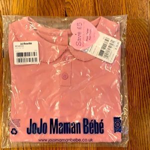 NWT Jojo Maman Bebe size 5/6 Long Sleeved Rose Pink Shirt with Peter Pan collar